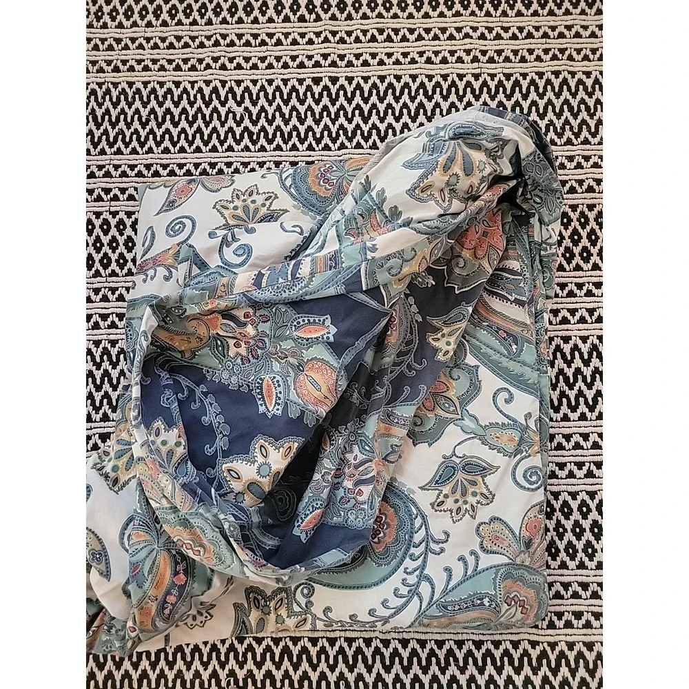 Pottery Barn LEAH PAISLEY Reversible King ‎ Duvet & 2 King Shams