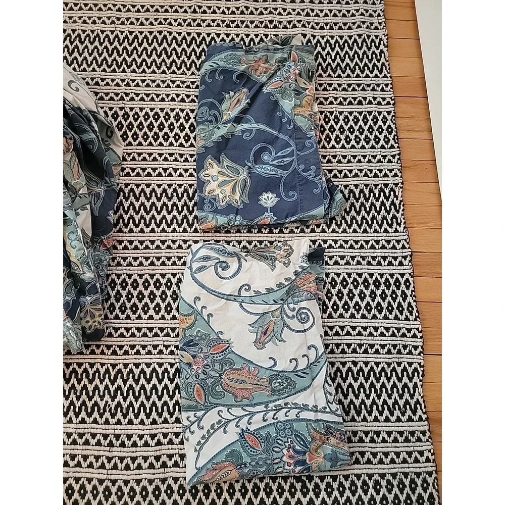 Pottery Barn LEAH PAISLEY Reversible King ‎ Duvet & 2 King Shams