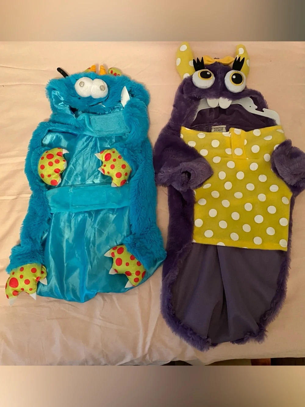 Martha Stewart Blue and Purple Plush Monster Dog Costume Set of 2 - NWOT - Large