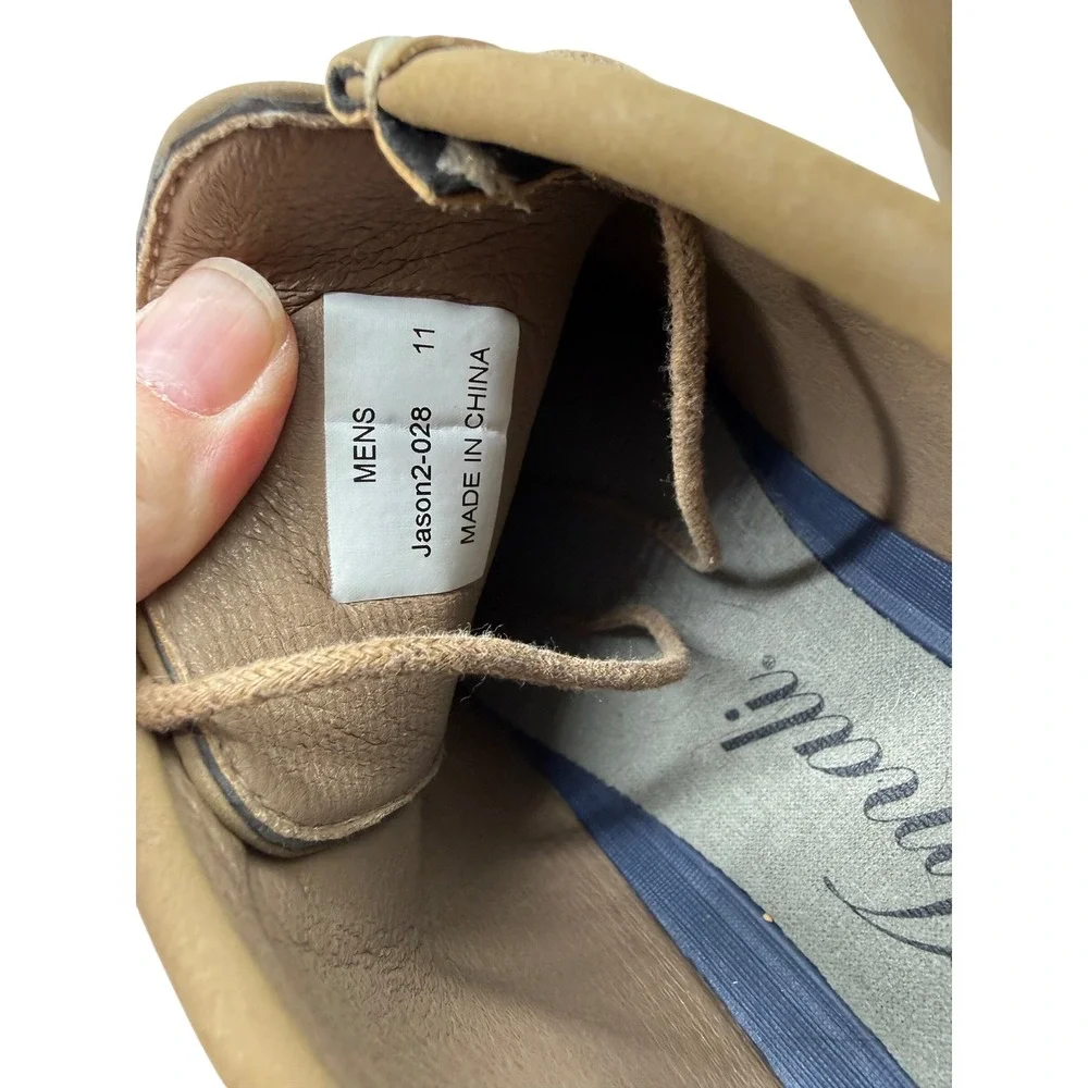 Amali Jason2-028 Chukka Boots Mens 11 Tan Excellent Faux Suede Moc Toe Casual