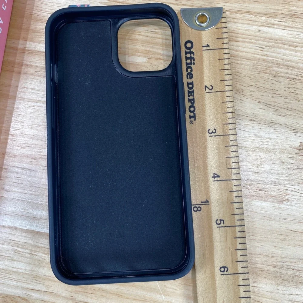 QX iPhone 13 Wallet Case Black Cat Floral Garden Folio ID Card Holder Multicolor