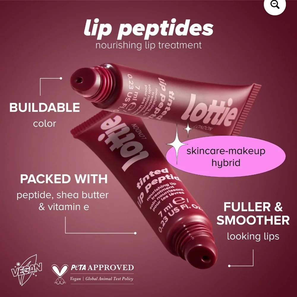 Lottie London Tinted Lip Peptide Duo (Raspberry Jam & Cotton Candy)