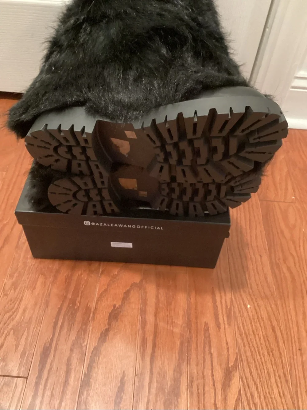 Black Faux Fur Mid-Calf Boots
