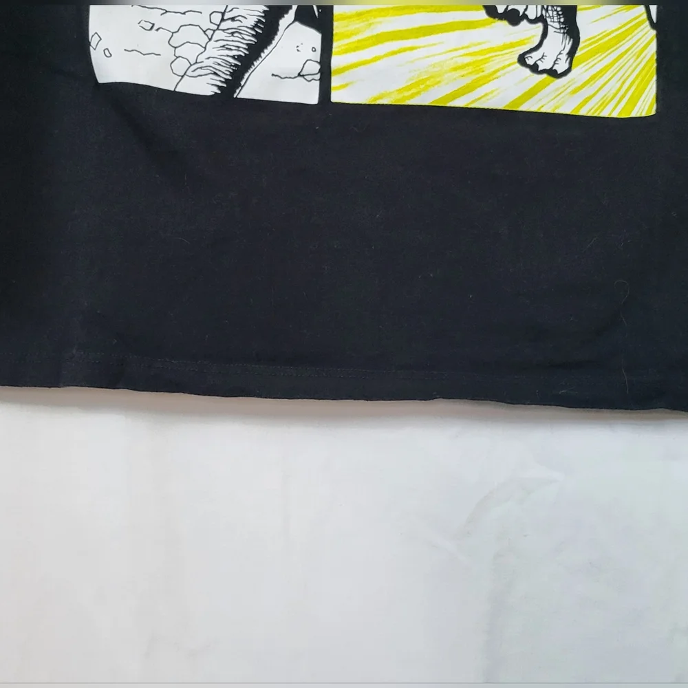 Children's Place Boys Black White Dino Comic Graphic‎ Long Sleeve Tee Sz L 10/12