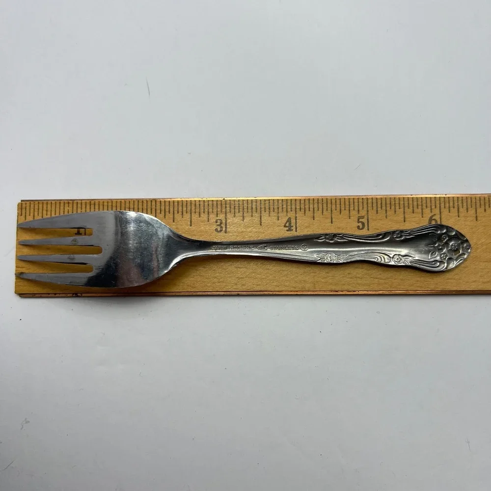 Stanley Roberts Dream Rose Stainless 6 Salad Forks Rogers Co Japan Vintage 70s