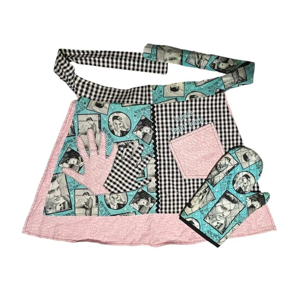 Elvis Retro Apron and Oven Mitt Set
