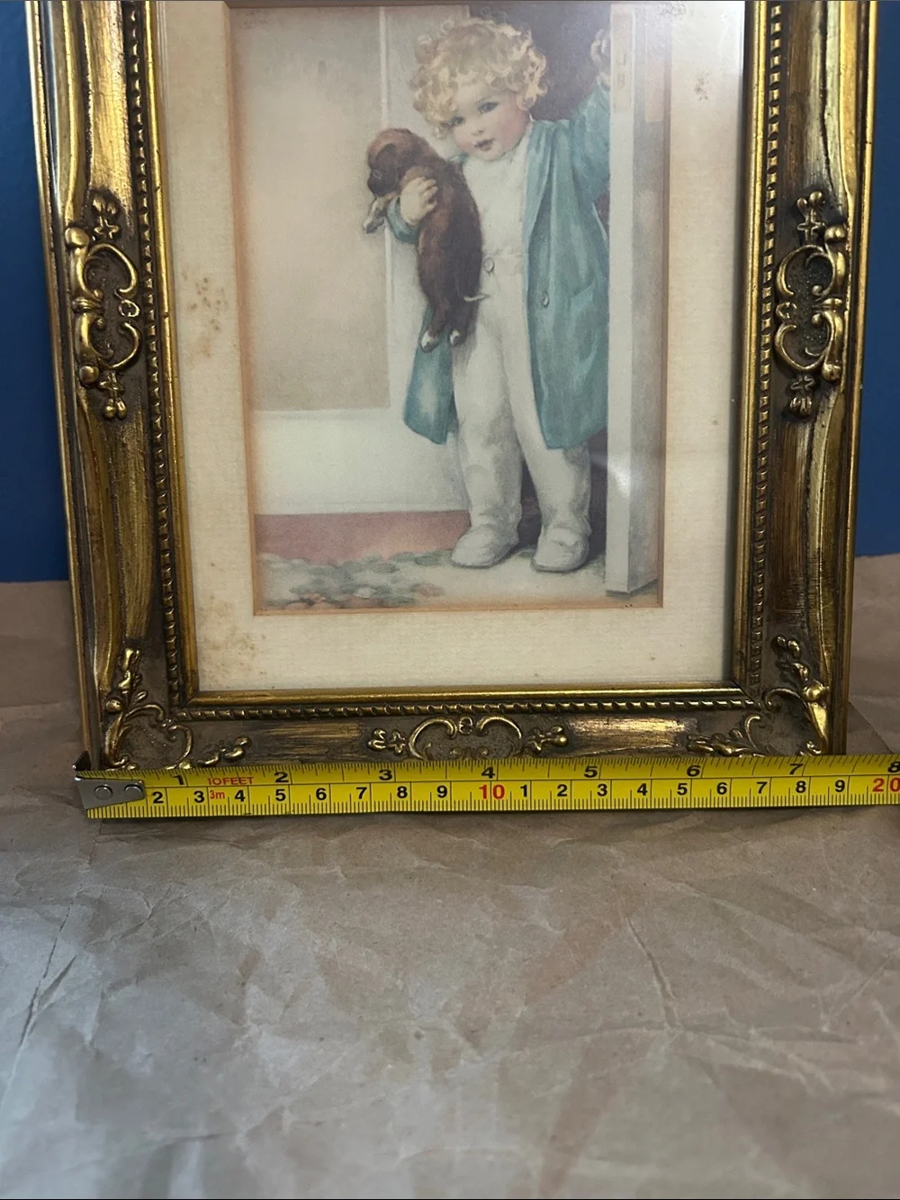 Bessie Pease Gutmann Framed Lithograph Collector Print “Good Morning” vintage.