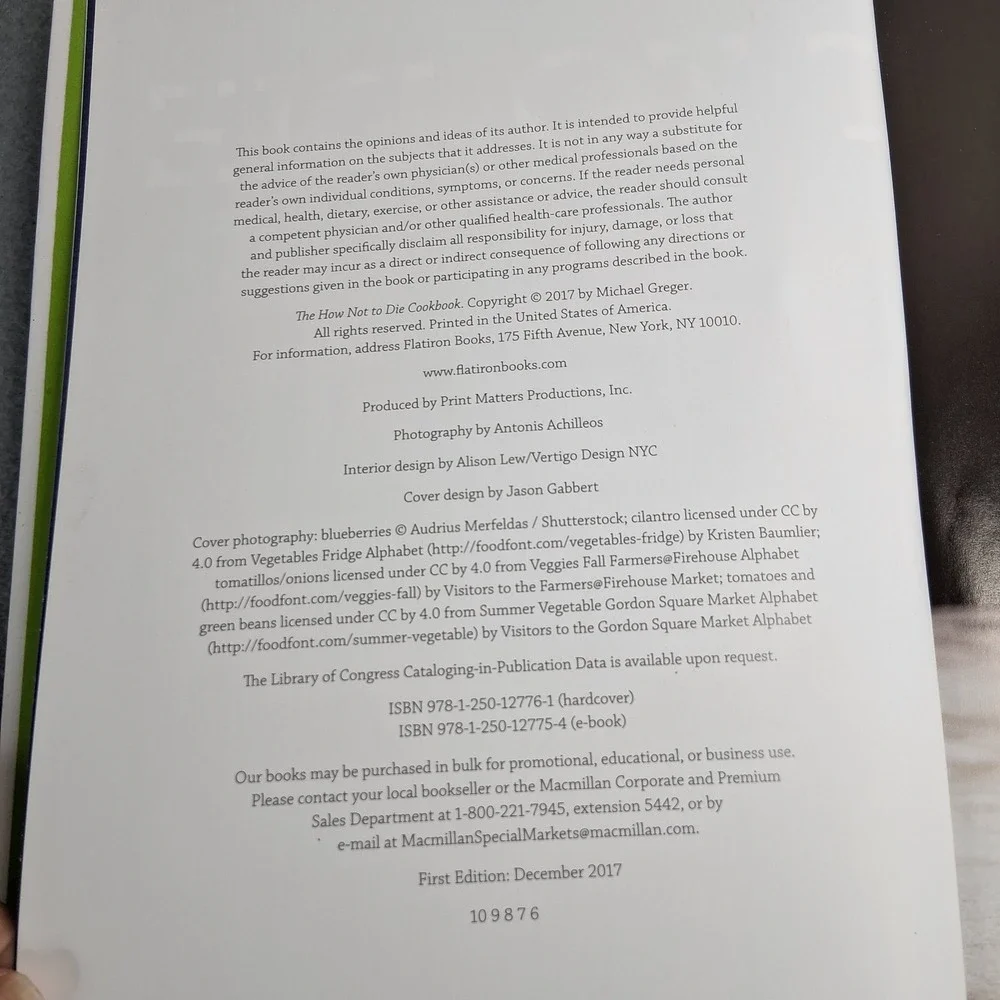 The How Not to Die Cookbook Michael Greger 2017 Hardcover