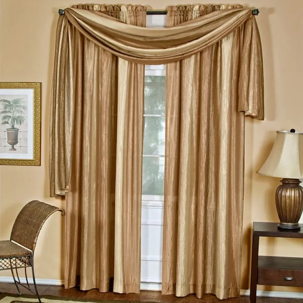 Achim Home Furnishing: Ombre Sandstone Striped Modern Window Curtain Panel : 50
