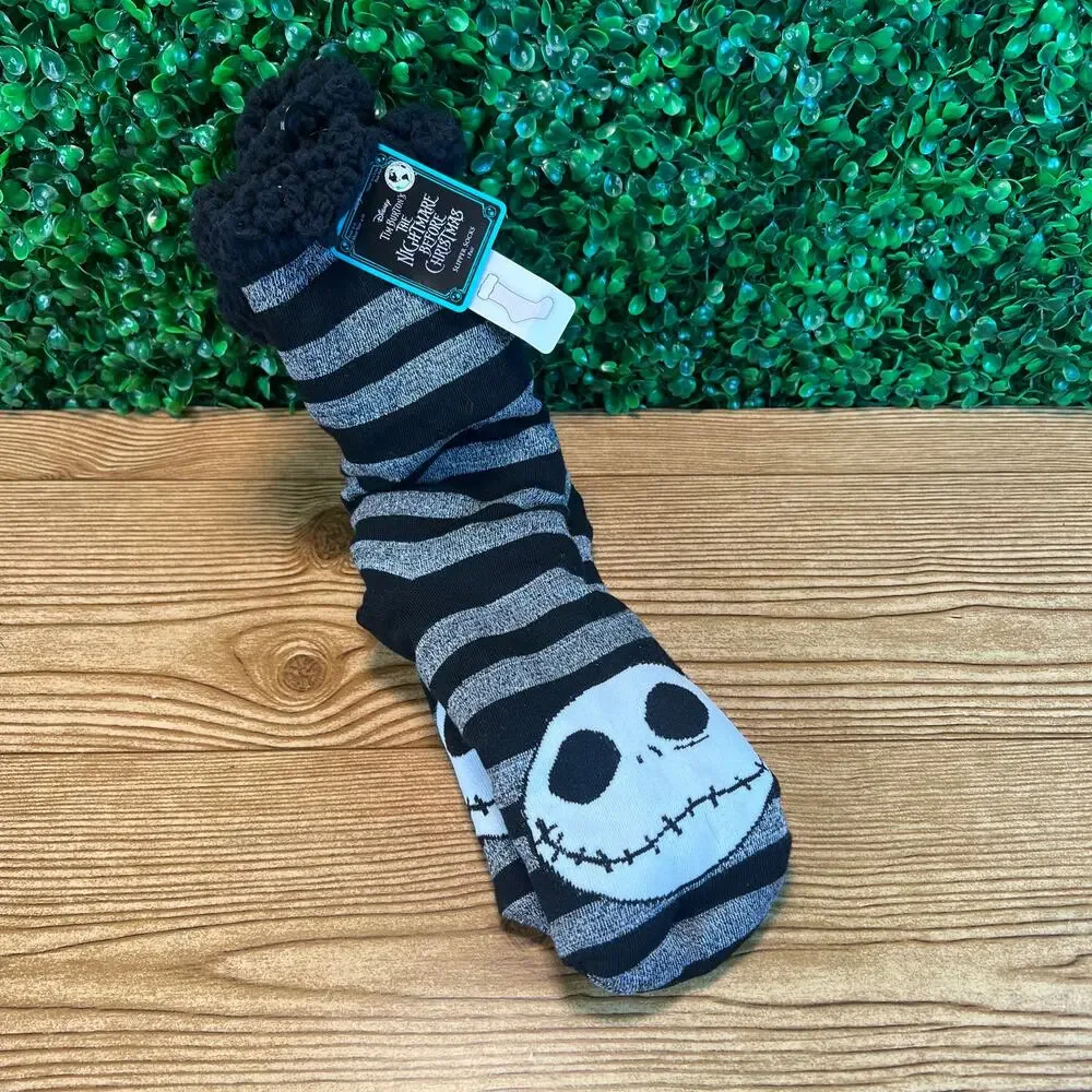 NWT Disney's Nightmare Before Christmas Fuzzy Babba Slipper Sock