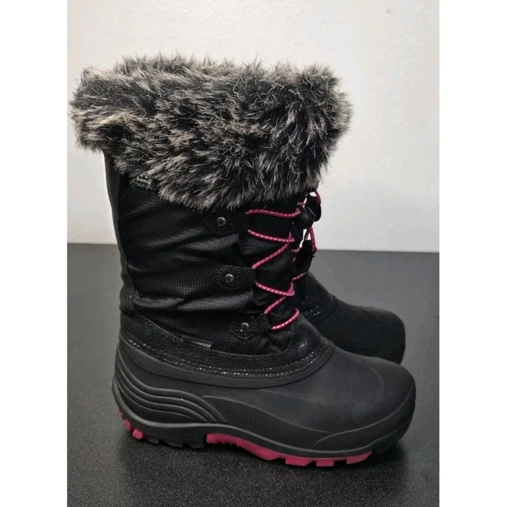 Kamik Girl 4 Powdery 3 Waterproof‎ Winter BootsPink Black Waterproof Snow Fur