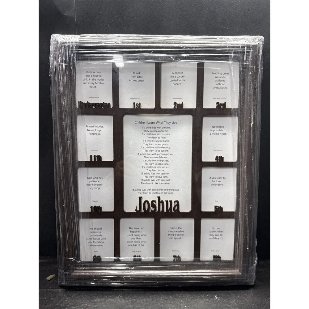 School Years Picture Frame Collage - JOSHUA - Kindergarten‎ to Graduation -