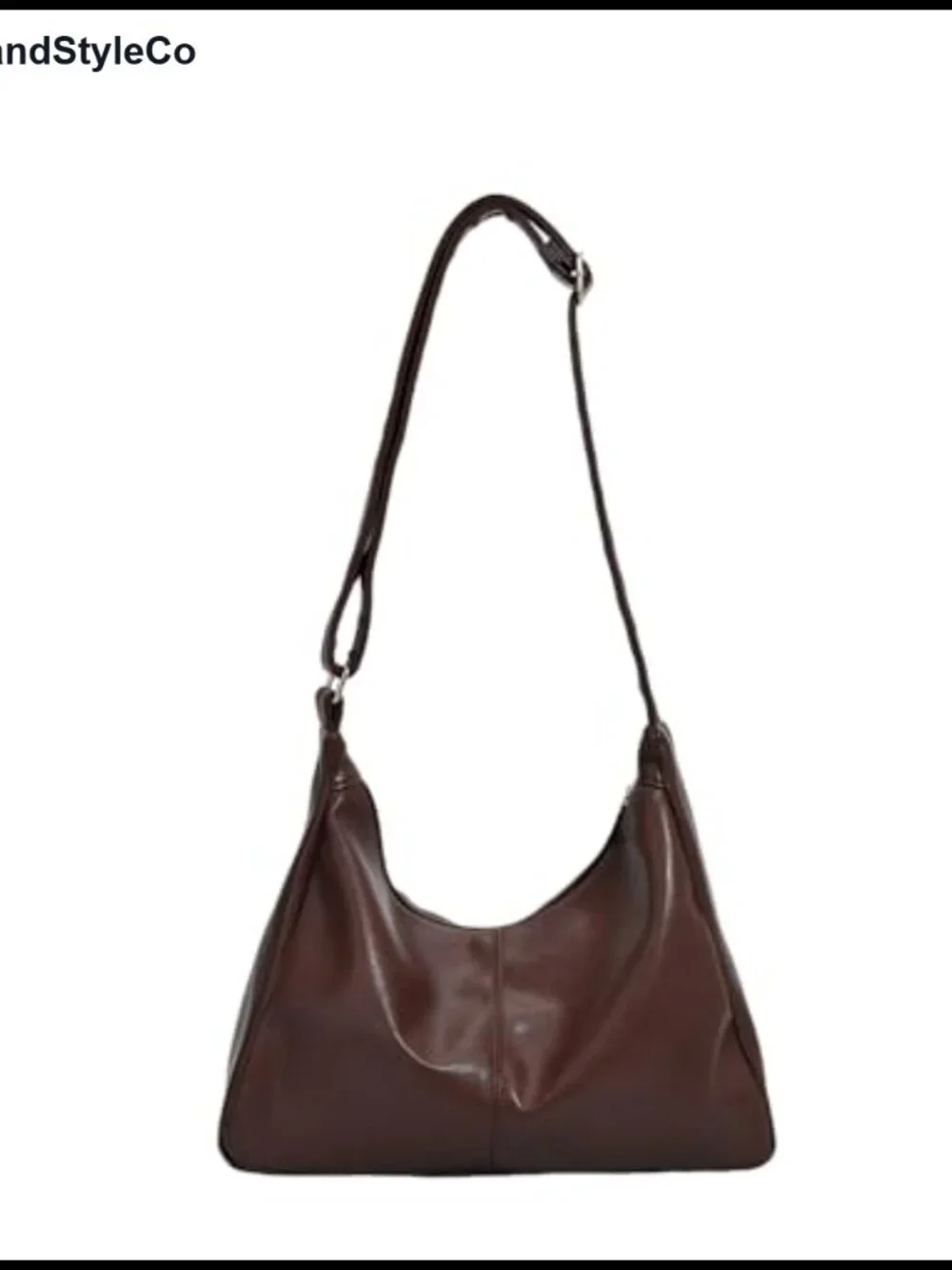Vegan Leather Hobo Shoulder Bag Slouchy Crossbody Purse Adjustable Strap