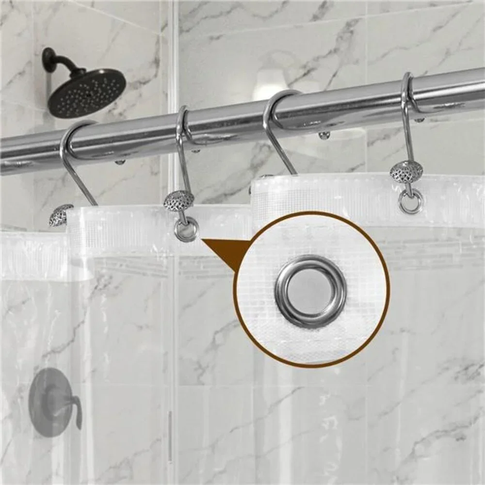 Clear Shower Curtain Liner Waterproof PEVA Bathroom Curtain Rustproof Grommets