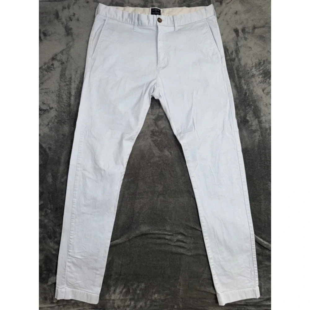 Mens 32x34 J.Crew Flex Driggs Chino‎ Pants Light Blue Excellent Slim Fit Stretch