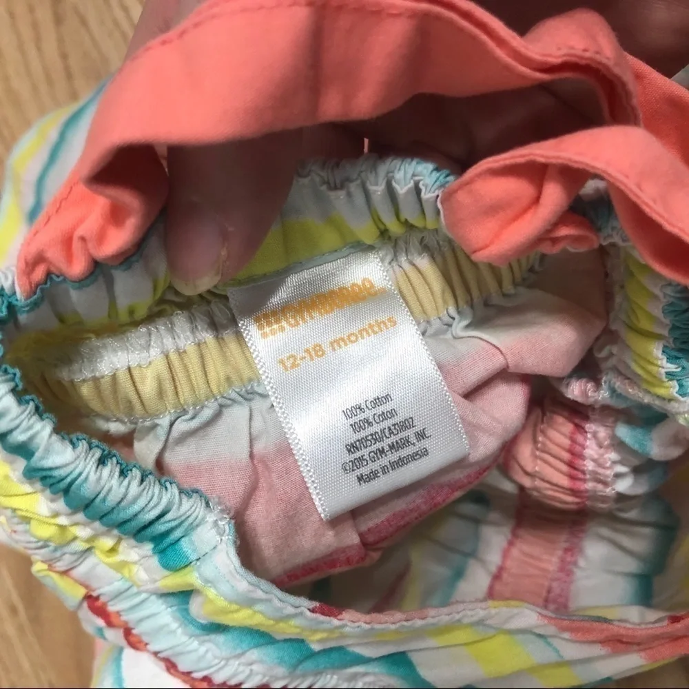 Gymboree Striped Racerback Dress Sz 12-18 months Girls Baby Pink Yellow