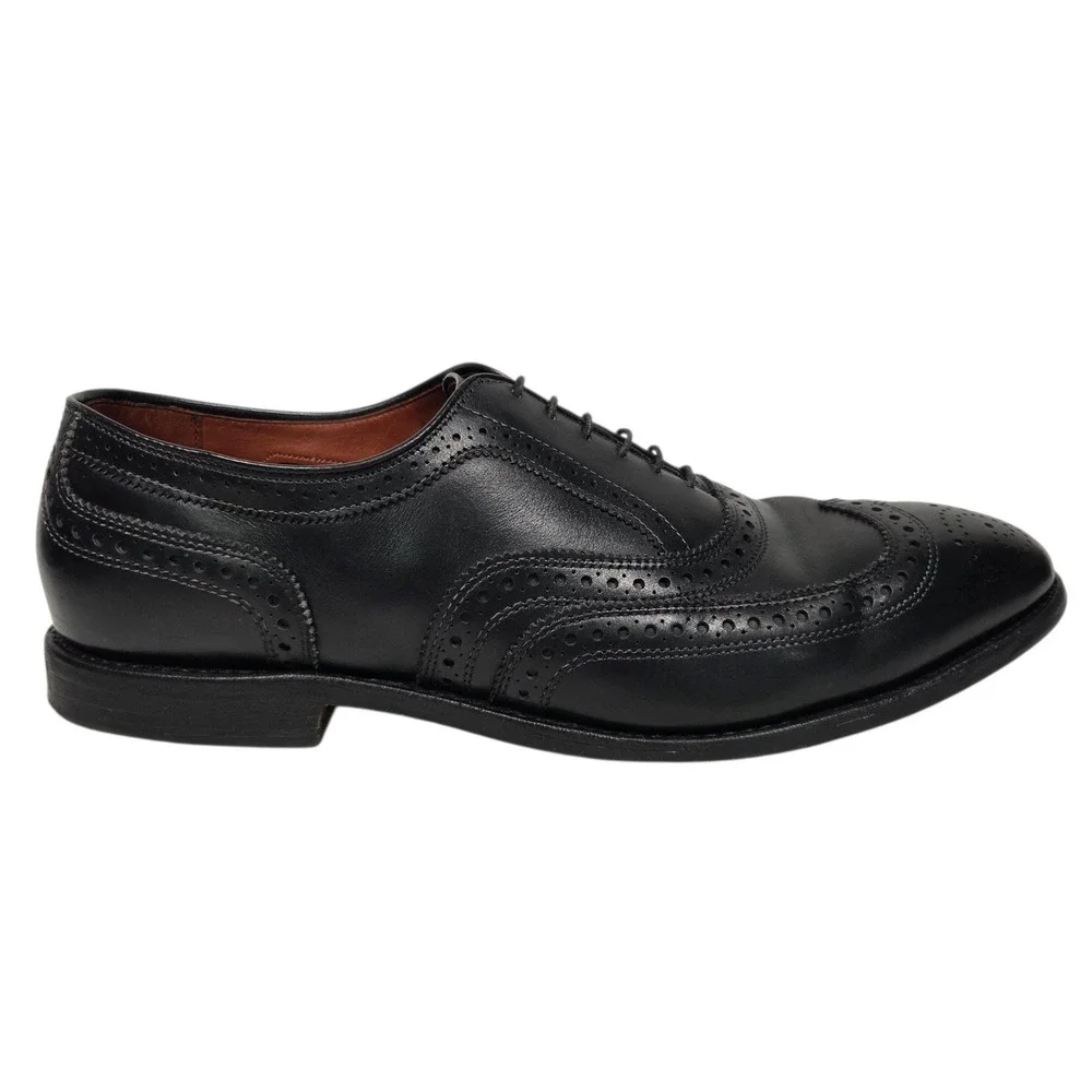 Allen Edmonds McAllister Oxford Men 11.5 D Black Leather Wingtip 6205 Shoes Vtg