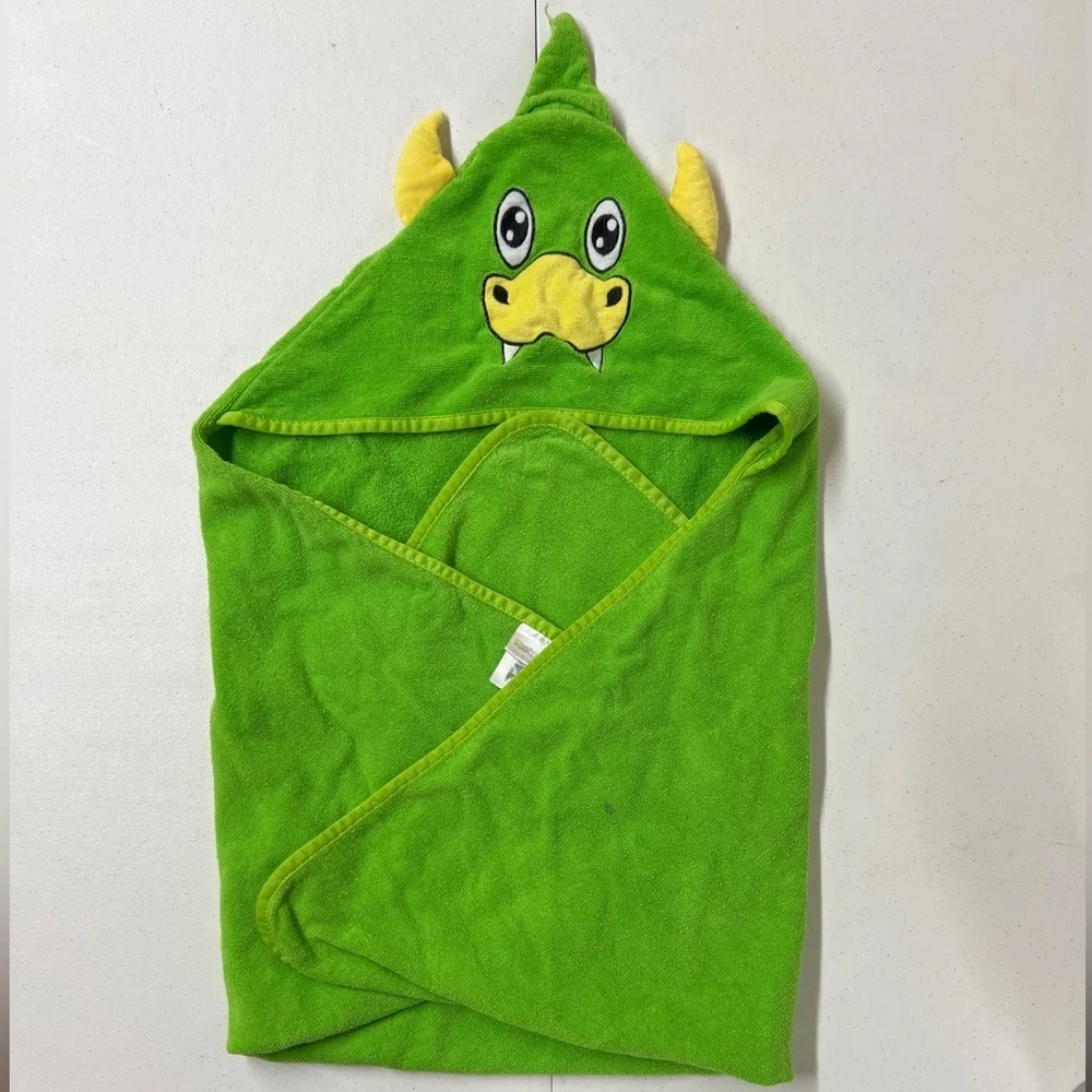 Green Dinosaur Hooded Towel