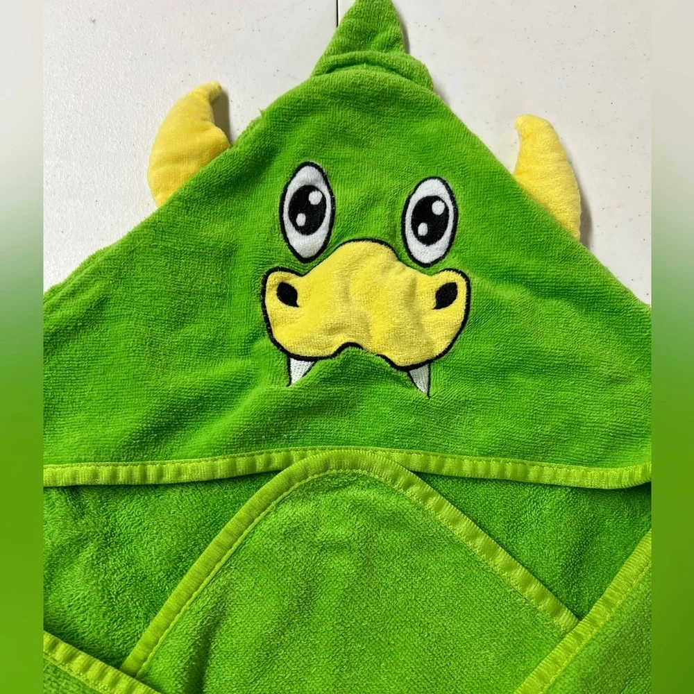 Green Dinosaur Hooded Towel