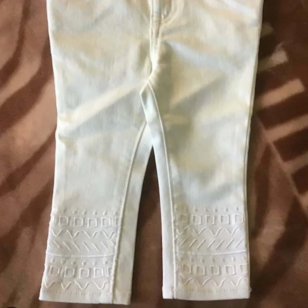 NWT 10/$40 Oshkosh Skinny Jeans Pants adjustable Waist White Genuine Kids