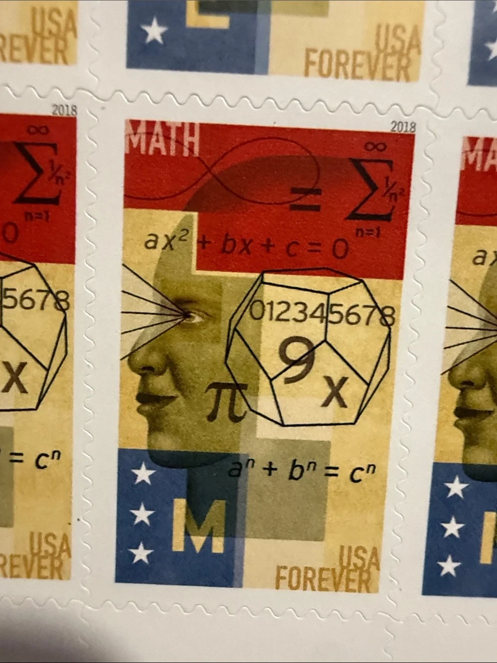 STEM‎ Education Forever Stamps Sheet - Red, Gold, Blue 2017