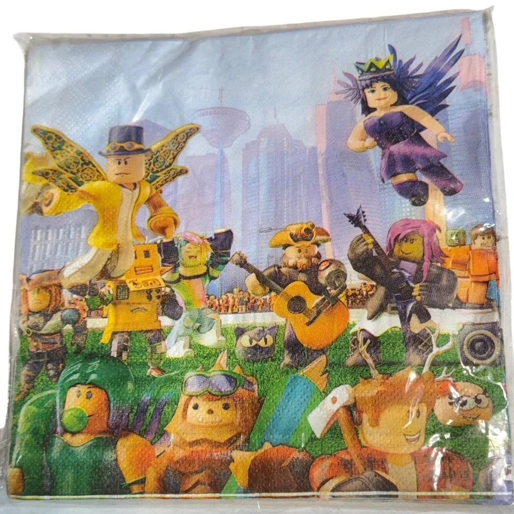 Roblox Themed Paper Party Napkins Gaming Birthday Tableware Sealed Pack