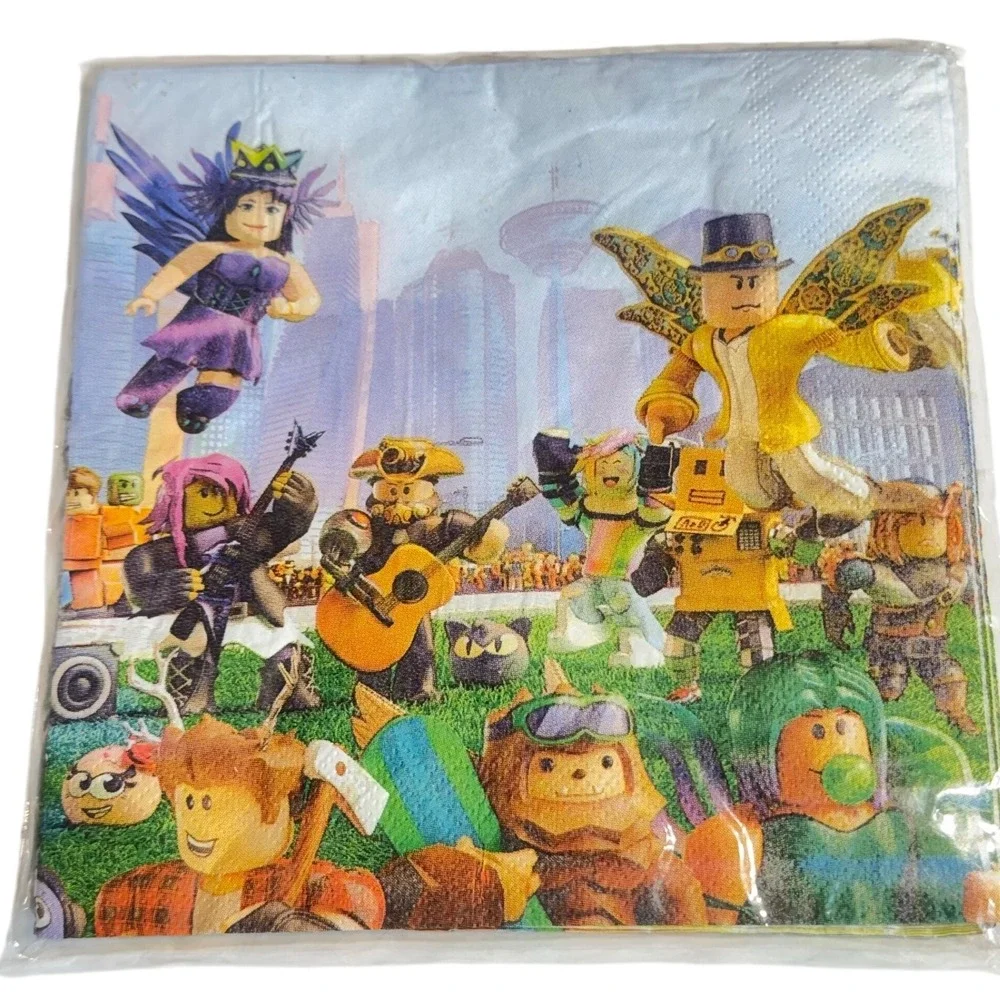 Roblox Themed Paper Party Napkins Gaming Birthday Tableware Sealed Pack
