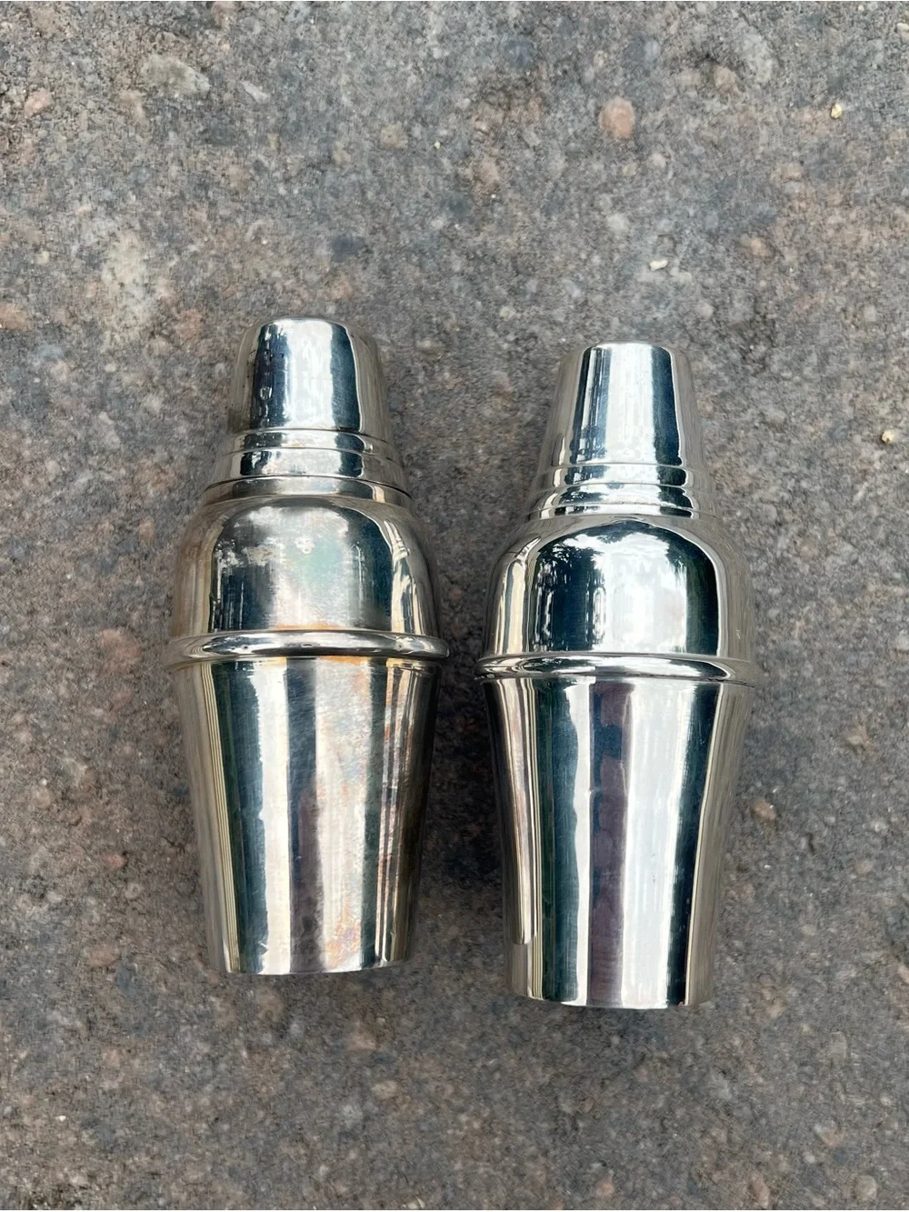 Vintage Restoration Hardware Silverplate Cocktail Shaker Salt & Pepper Shakers