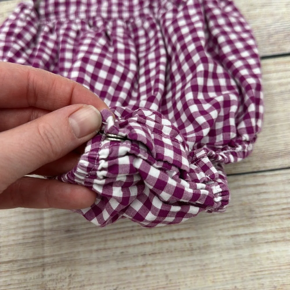 Baby Gap Purple and White Gingham Romper Size 0-3 Months