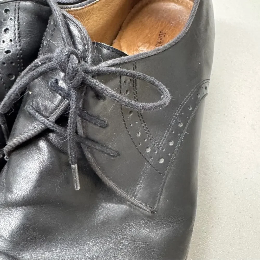 Johnston & Murphy Black Leather Oxford Lace Up Dress Shoes Mens 13 Classic
