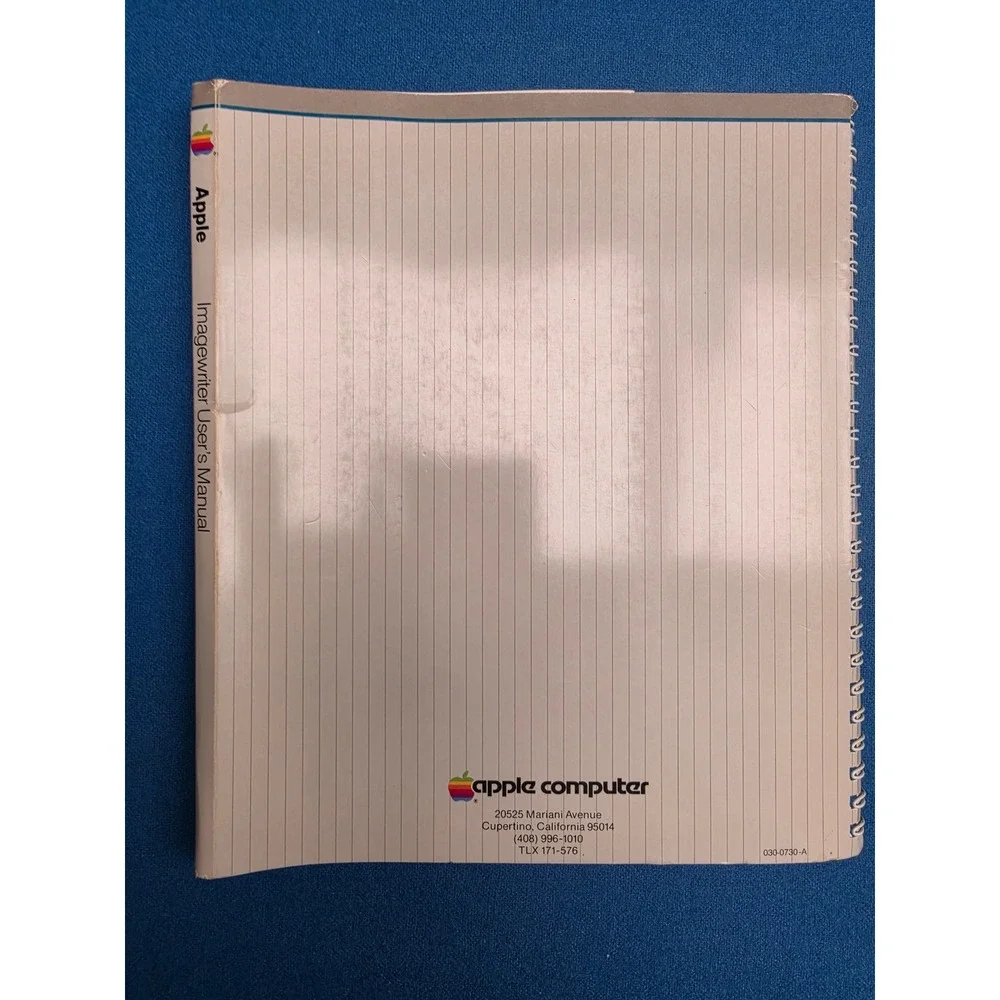 Apple ImageWriter User Manual Part I Reference 030-0730-A Beige Good Vintage