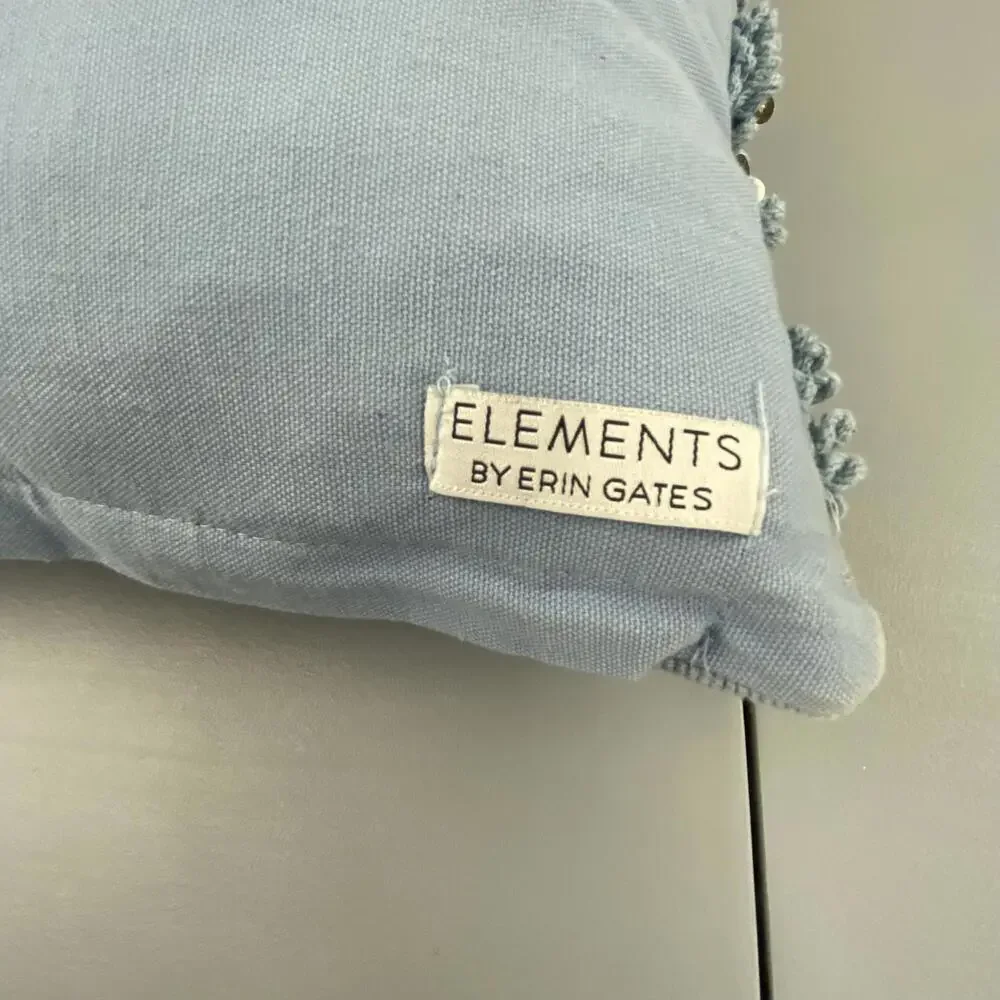 Chic Textured Sparkling Light Pastel Blue Throw Pillow - Elements by Erin Gates