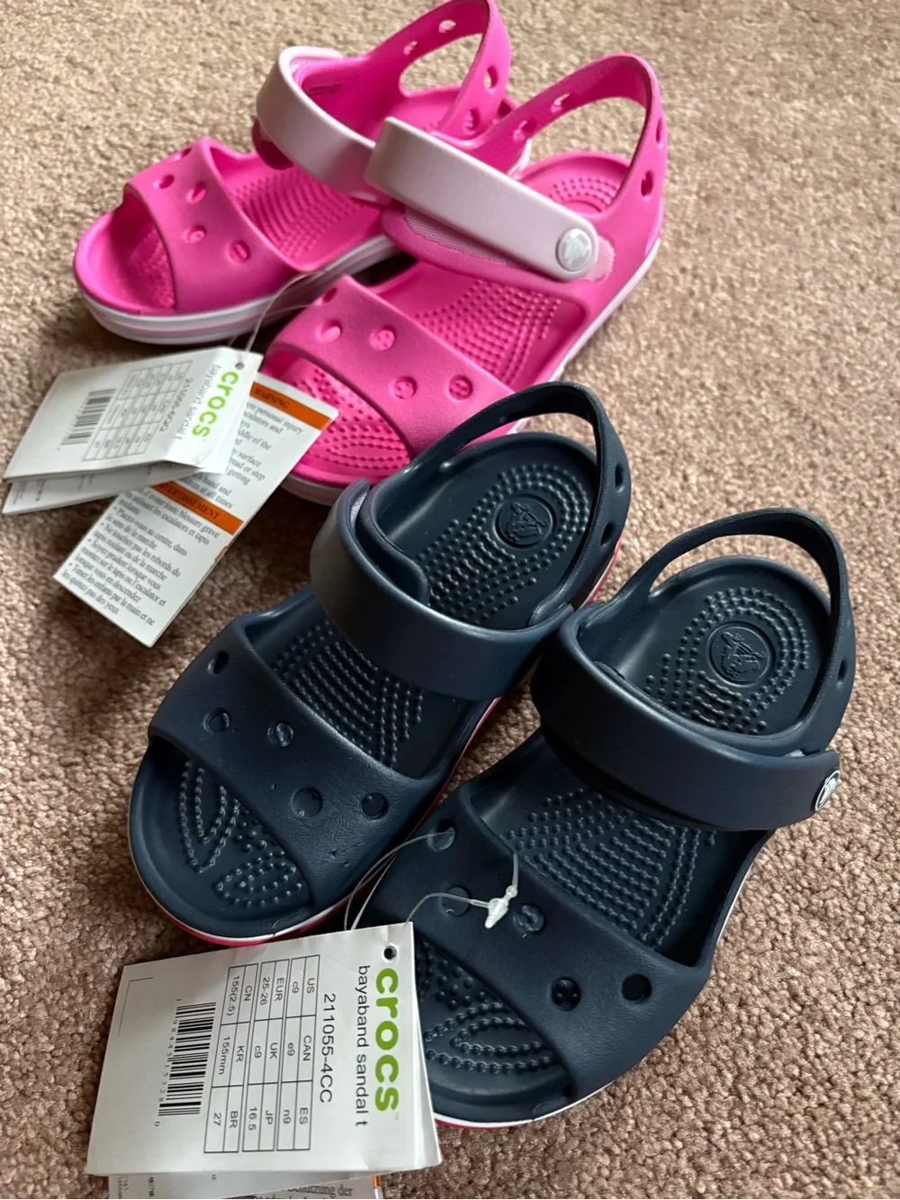 Crocs Bayaband set lot bundle of 2 Kids Toddler waterproof sandal size C9 NWT