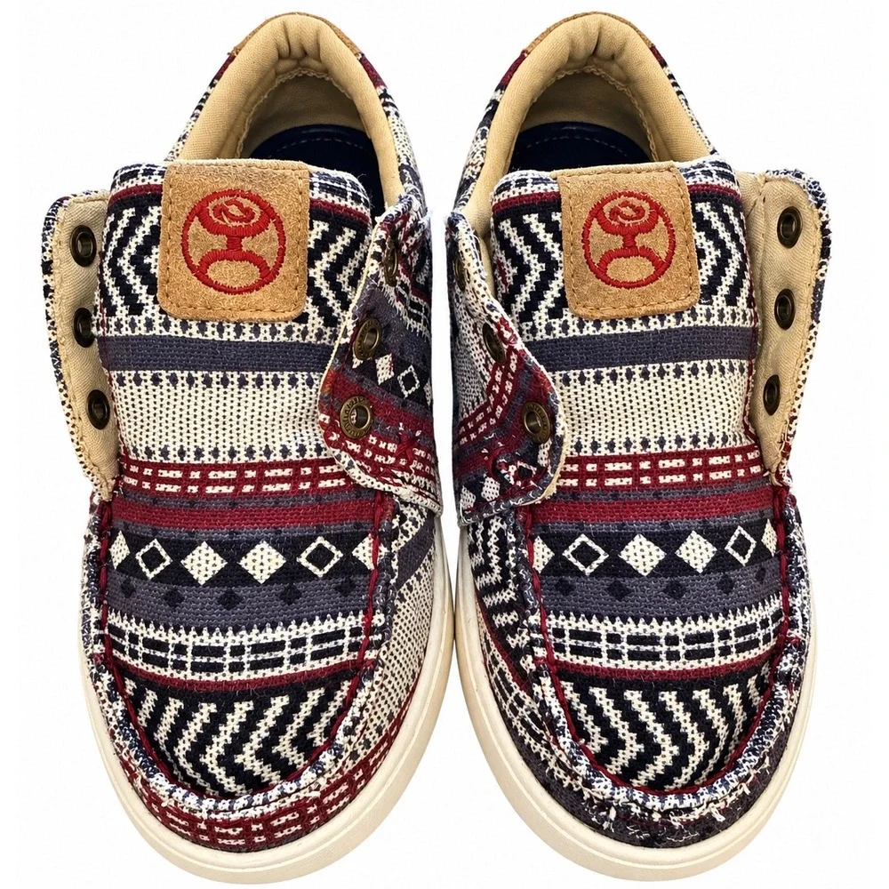 Twisted X Hooey Loper Dark Baja Aztec Slip On Shoes Youth 1M