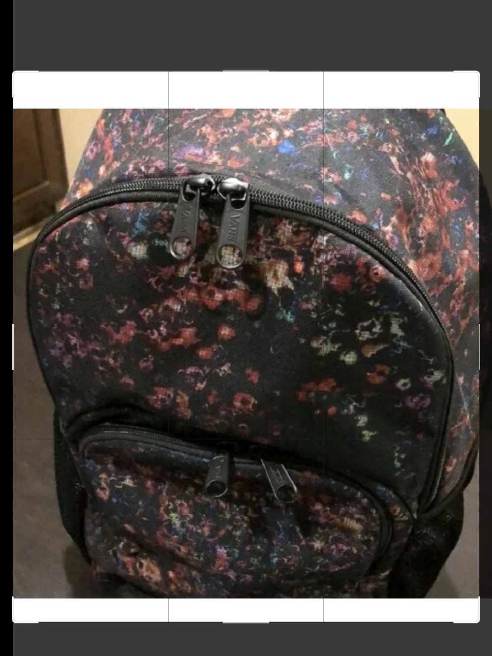 Vans Black & Pink Marble Print Backpack