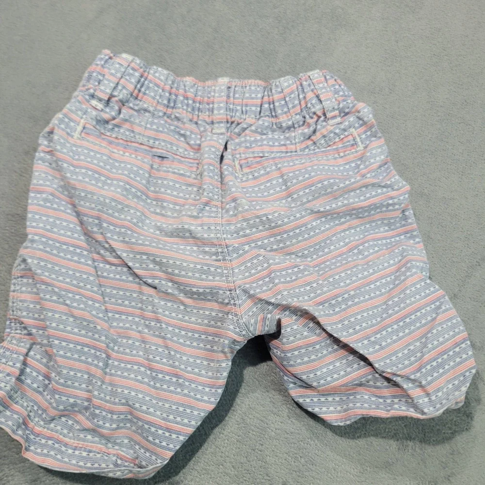 Old Navy Shorts Toddler Boys 2T Blue Red White‎ Striped Chino Adjustable Waist