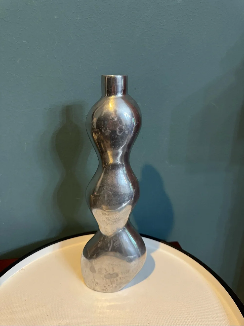 Metallic Sculptural Vase - Silver Modern Home Decor