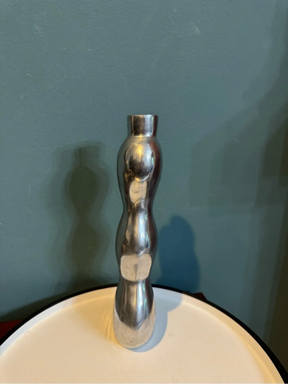 Metallic Sculptural Vase - Silver Modern Home Decor