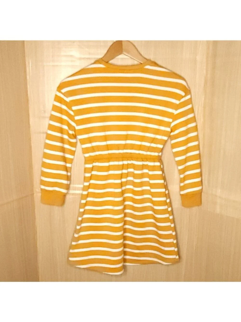 Old Navy Girls Gold White Stripe Sweatshirt Dress 8