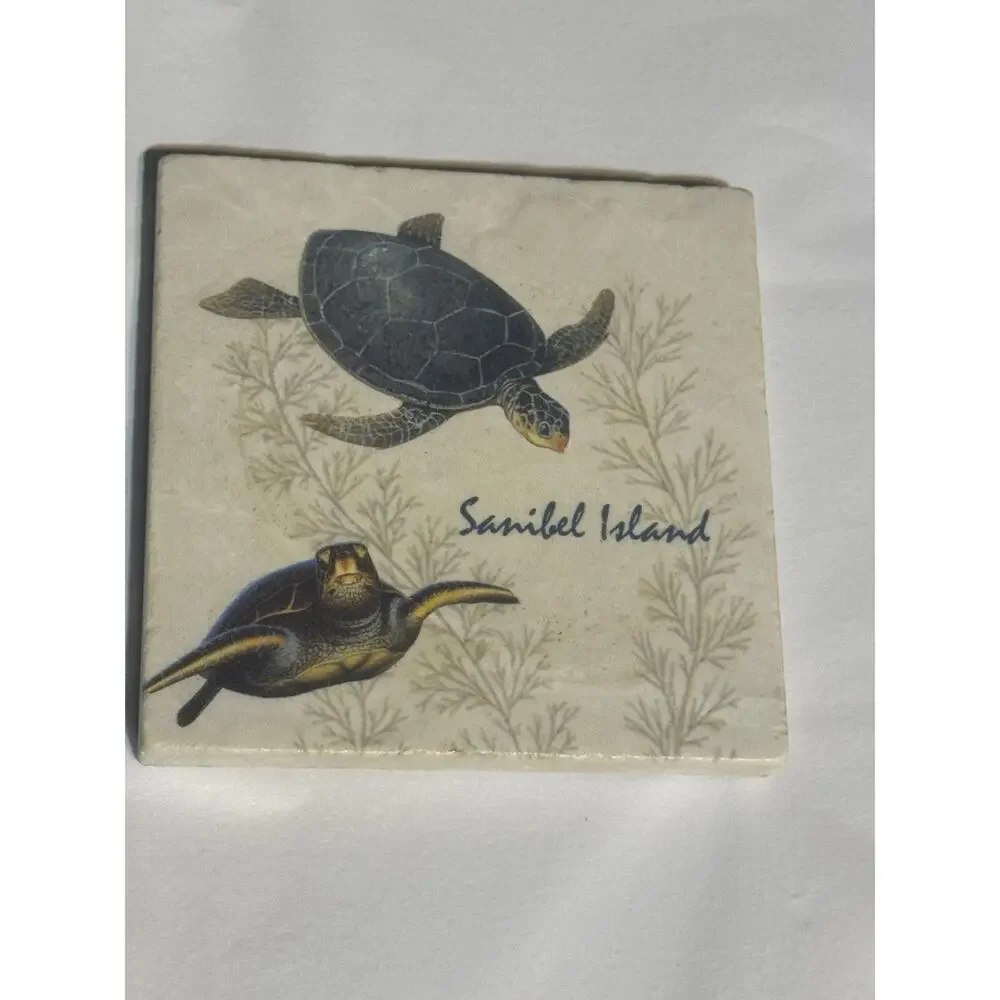 Secrets of the Sea Coastal Coaster Set Nautical Ceramic Beach House Decor