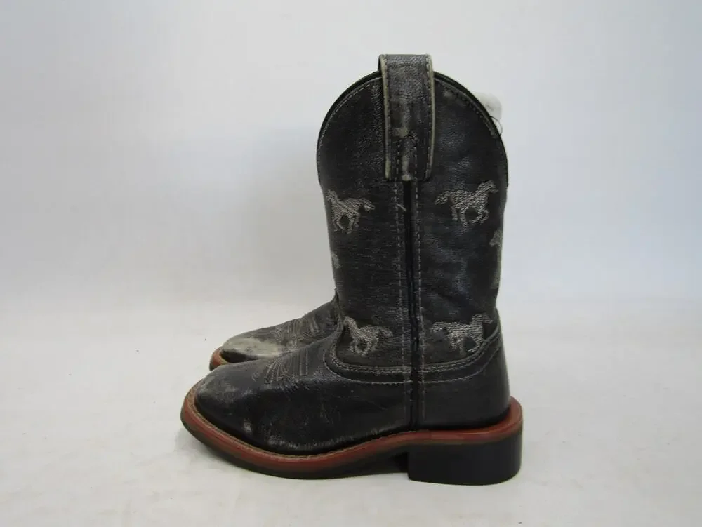 Smoky Mountain Little Kids Youth Size 10 R Black Western Cowboy Boots