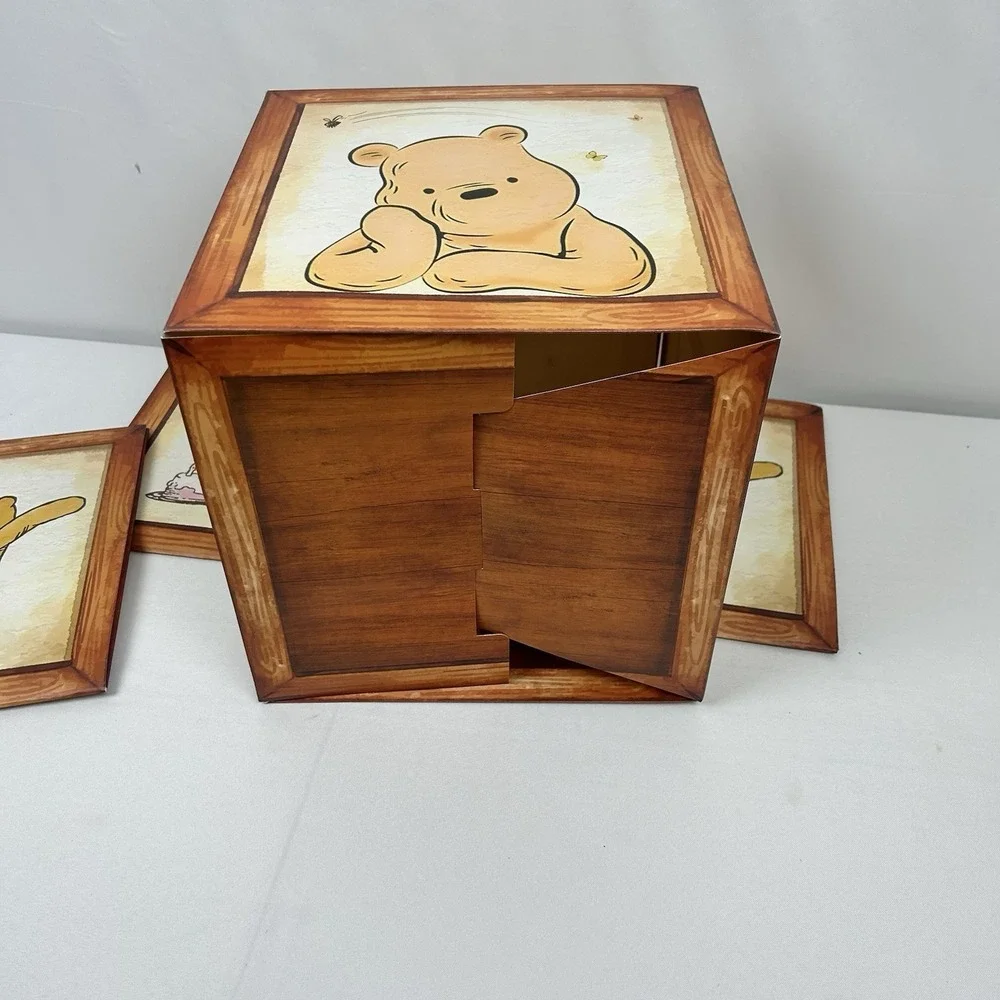 Winnie the Pooh Baby Shower Block Boxes - 4pc BABY Letter Stacking Decor Blocks