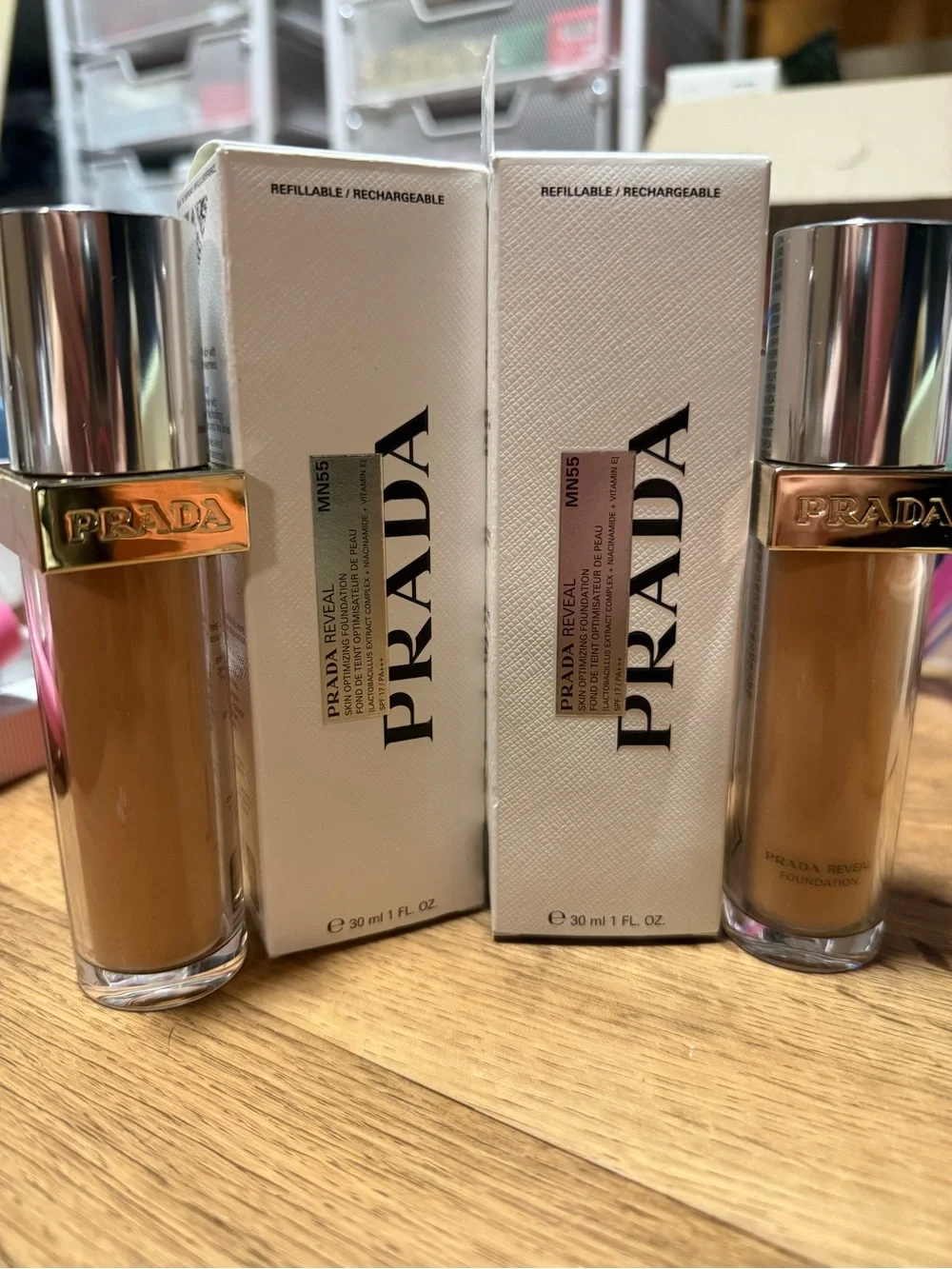 Prada Liquid Foundation Duo in Warm Beige and Honey MN55