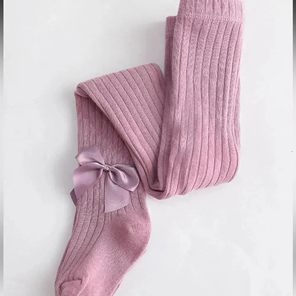 TODDLER GIRL SIZE 12-24 MONTHS NEW BOWKNOT STRETCHY SOLID DANCING LEGGINGS
