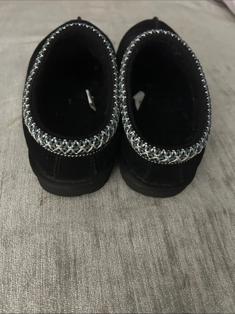 UGG Kids Black Slip-On Clogs with Silver Accent