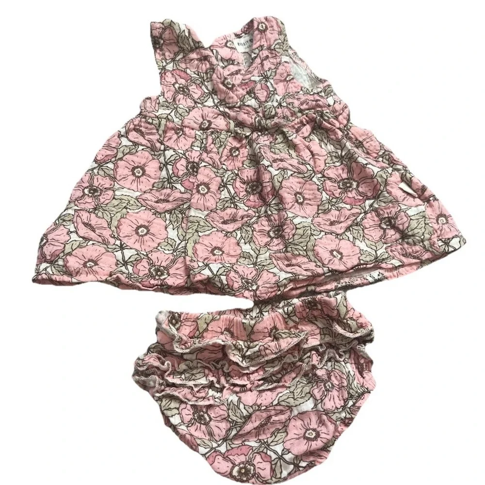 Rabbit And Bear Floral Two Piece Baby Girl Outfit‎ Size 3-6 Months