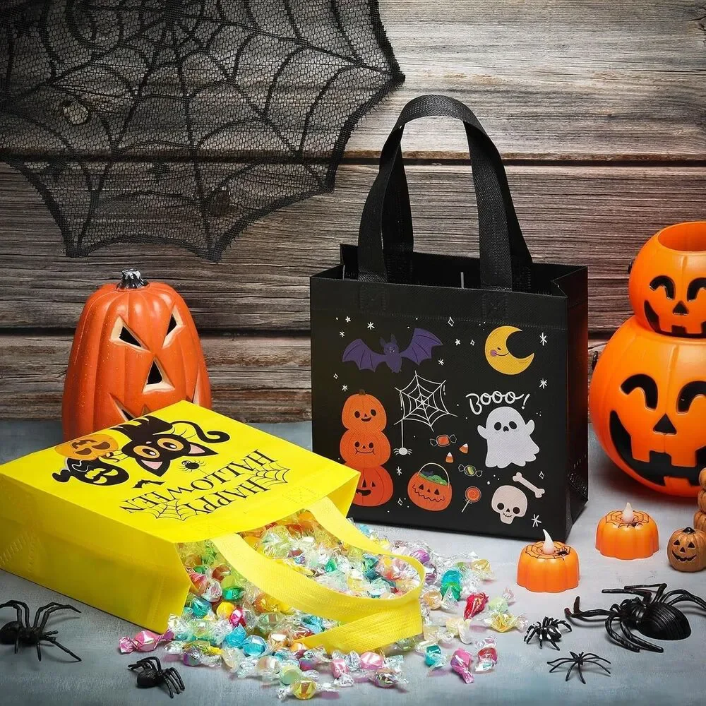 50 Pcs Halloween Trick or Treat Bags Bulk with Handles