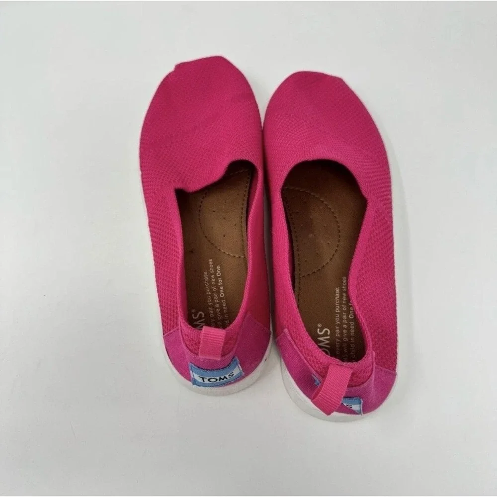 TOMS Shoes Womens Size 4.5 Pink Mesh Slip On Casual Comfort Lightweight Sneakers