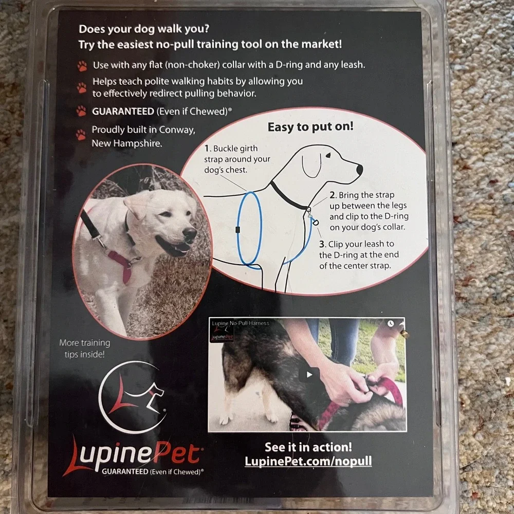 LupinePet No-Pull Training Harness Royal Blue Med. 16-26 Inch Chest Dog Tool NIB