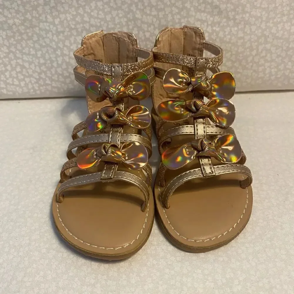Jumping Beans Girls Enchanted Bow Gladiator Sandals - Rose Gold